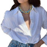 Eye Spy Pearl Necklace Mint