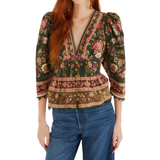 Flowering Garden Tree Blouse Green