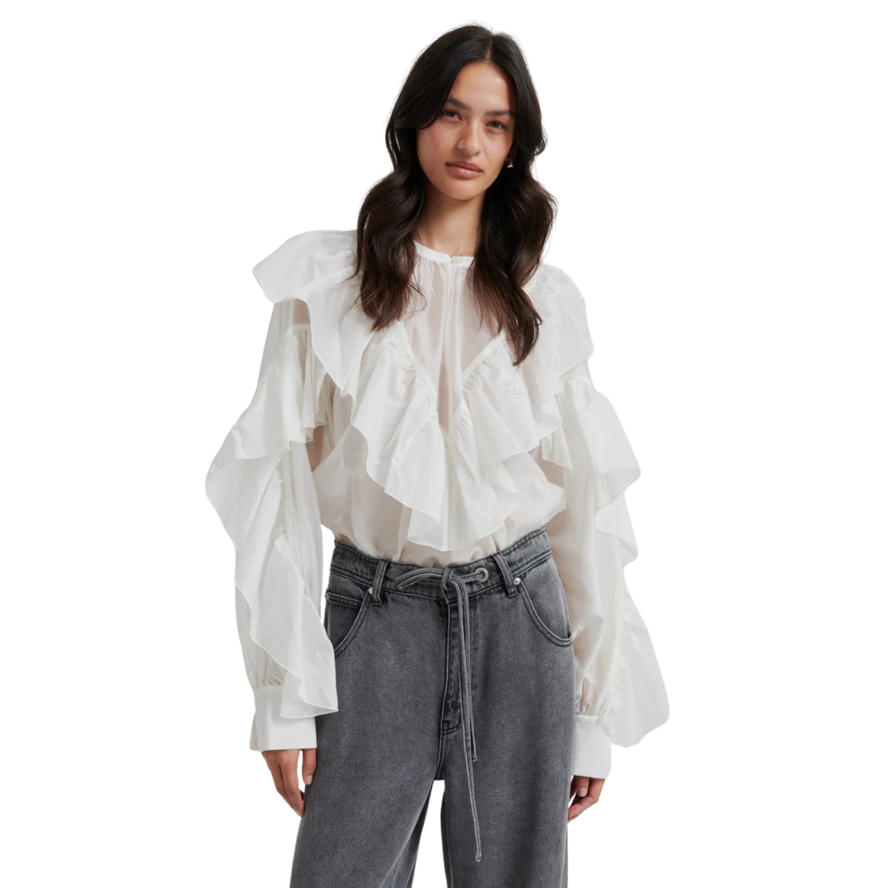 Fria Frill Blouse Tofu