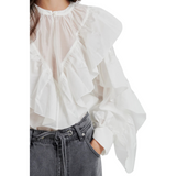 Fria Frill Blouse Tofu