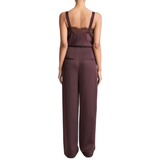 Mid Rise Wide Pleat Trouser Dark Fig