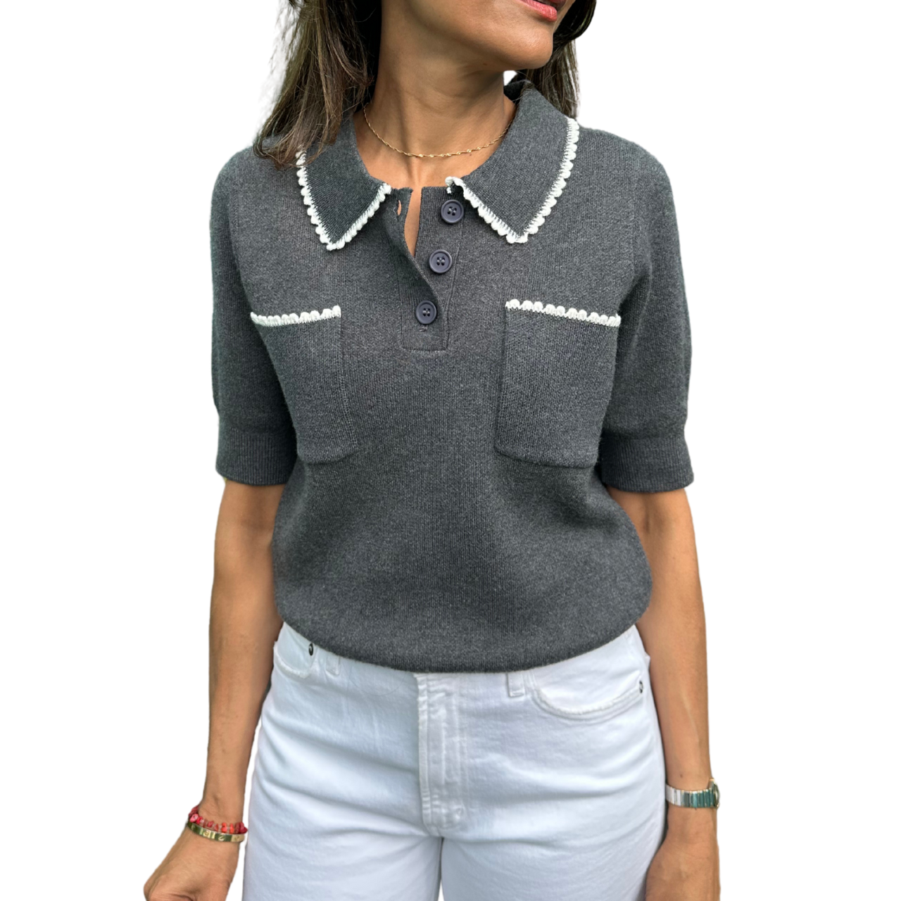 Polka Knit Grey