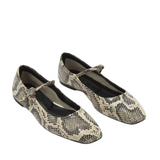 Uma Snake Print Goat Leather- Creamy