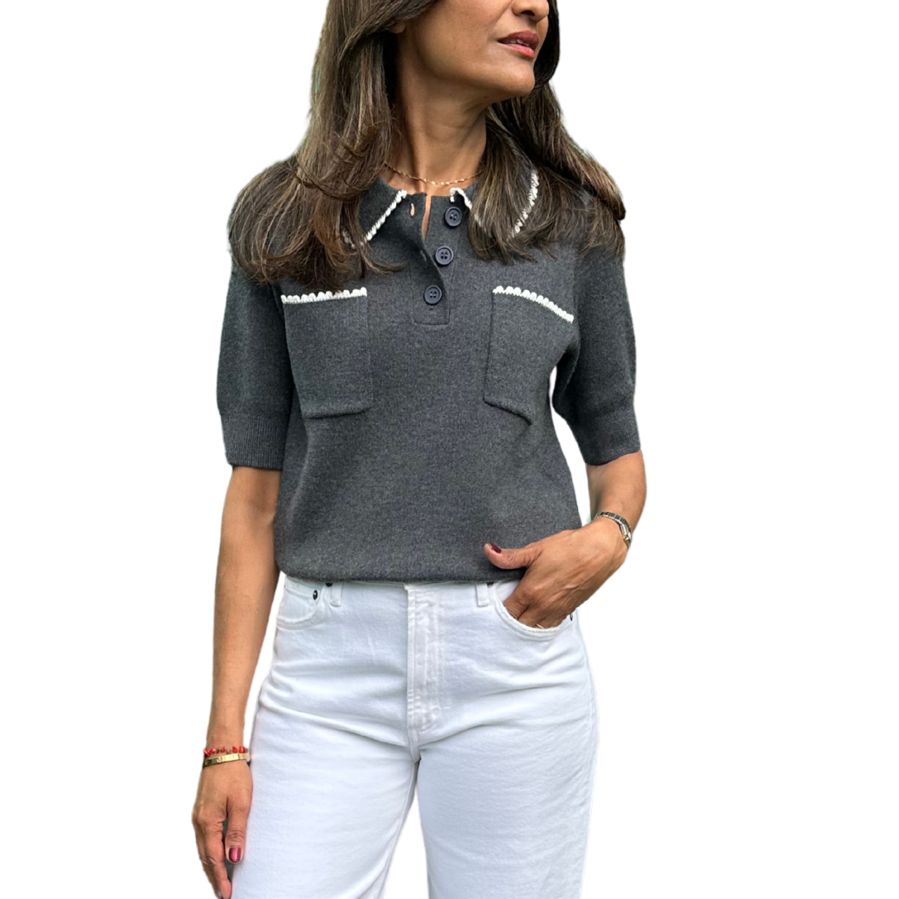 Polka Knit Grey