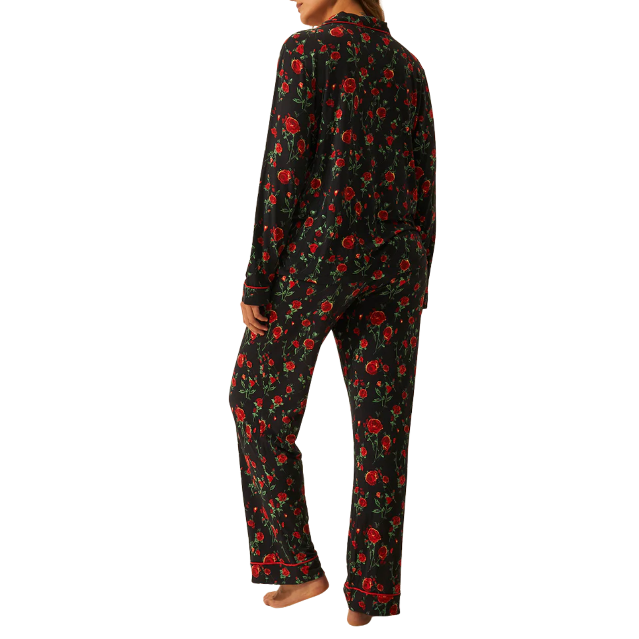 RIXO Claudia Red Roses PJ Set