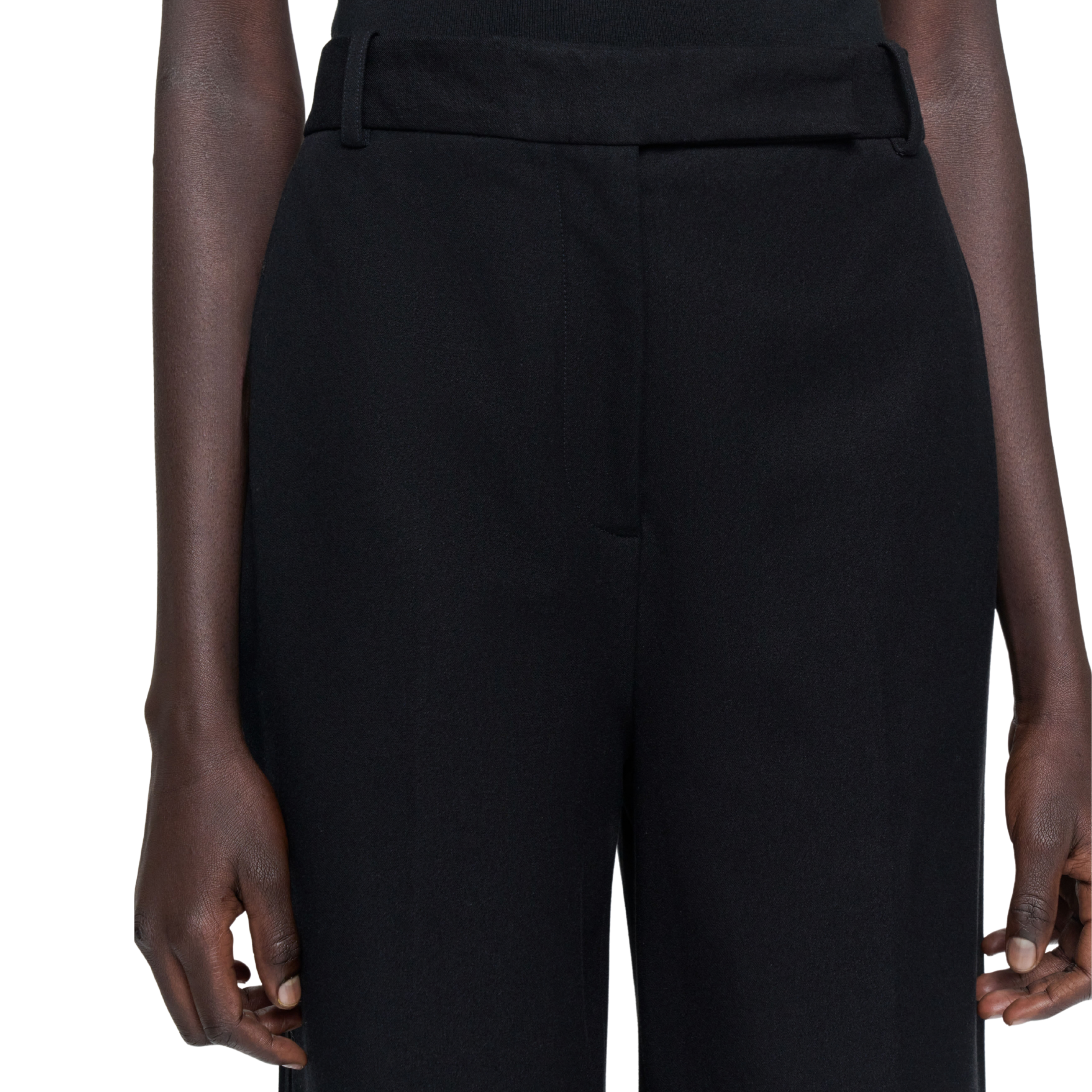 Yukio Black Gabardine Stretch Trousers