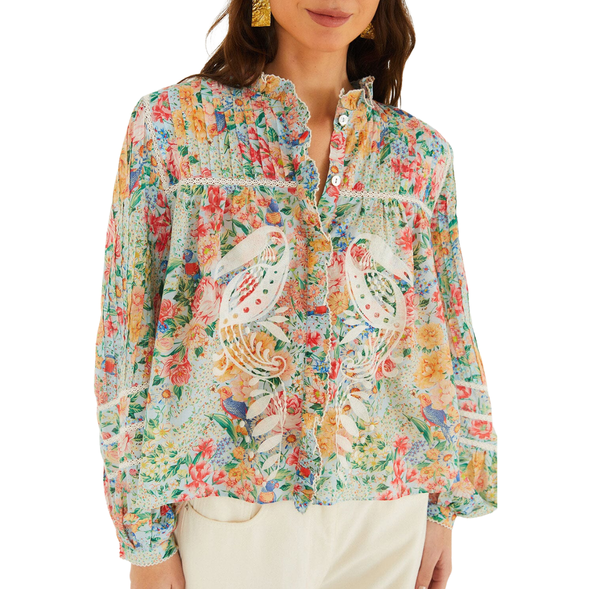 Rendeira Multicolour Cutwork Blouse