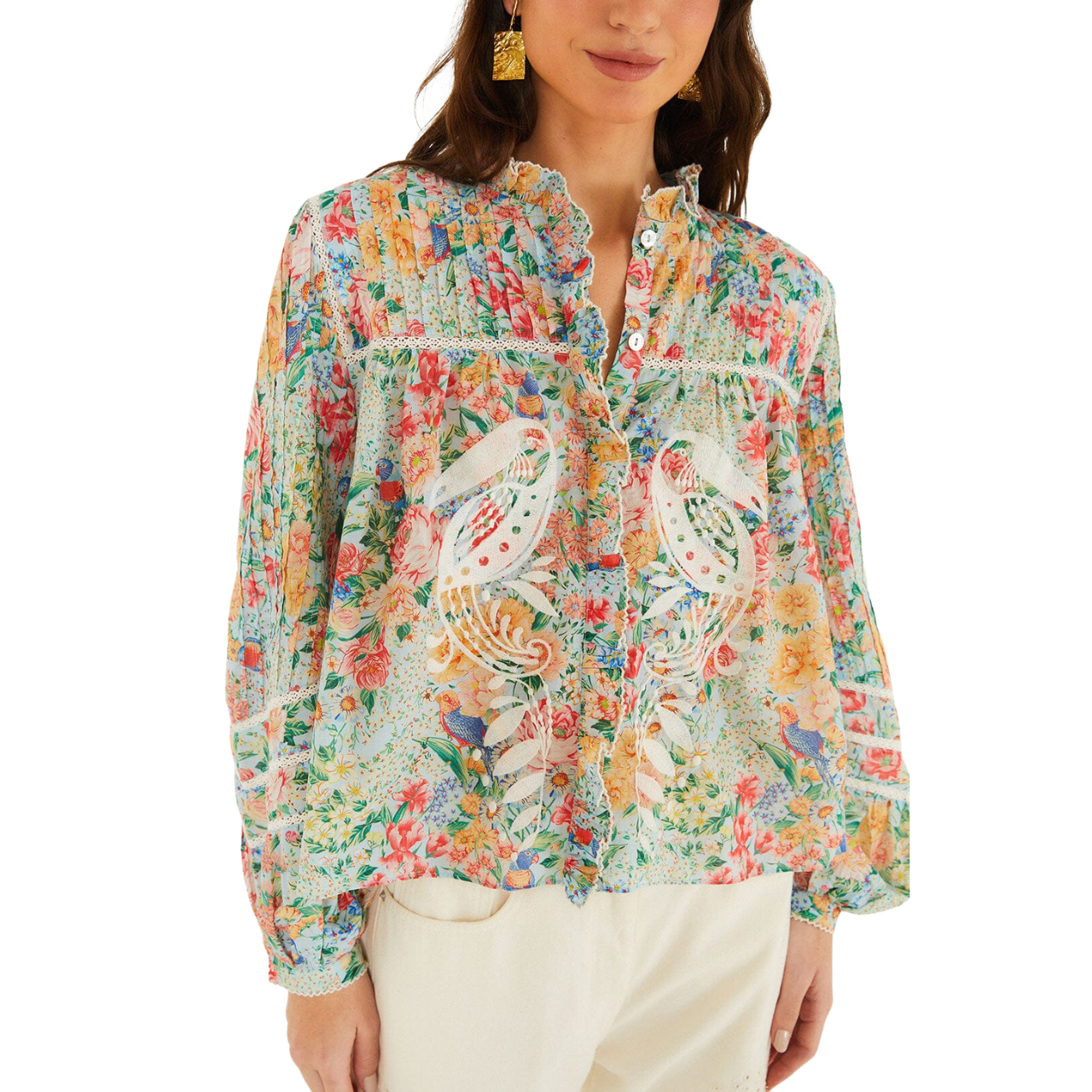 Rendeira Multicolour Cutwork Blouse
