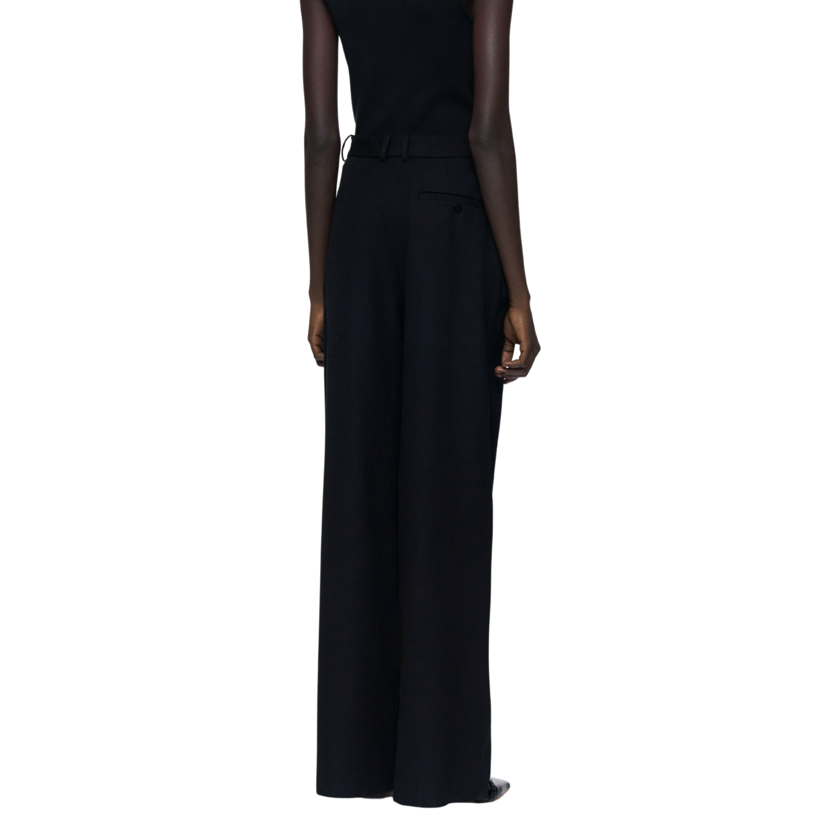 Yukio Black Gabardine Stretch Trousers