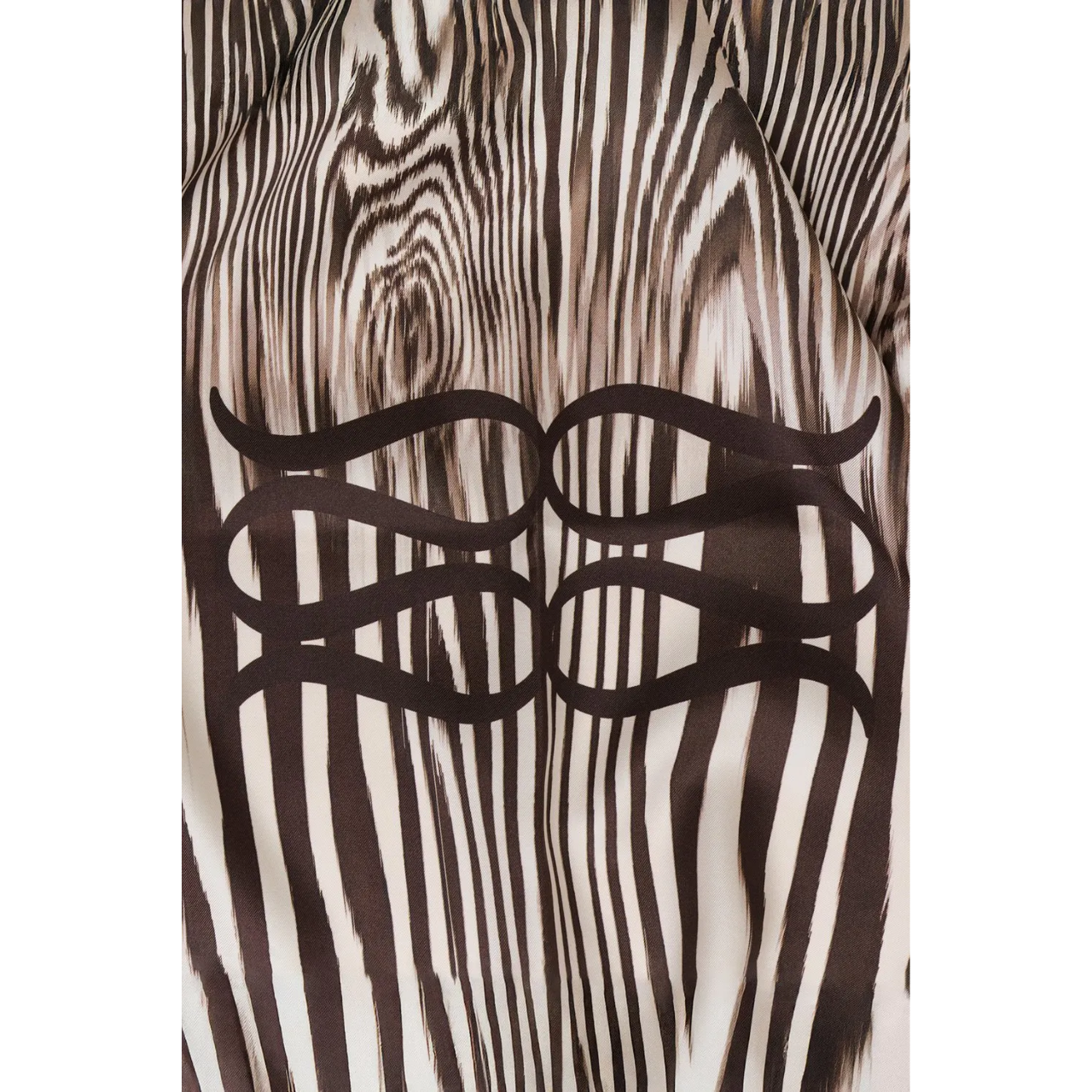 Silk Twill Fringe Scarf Moire