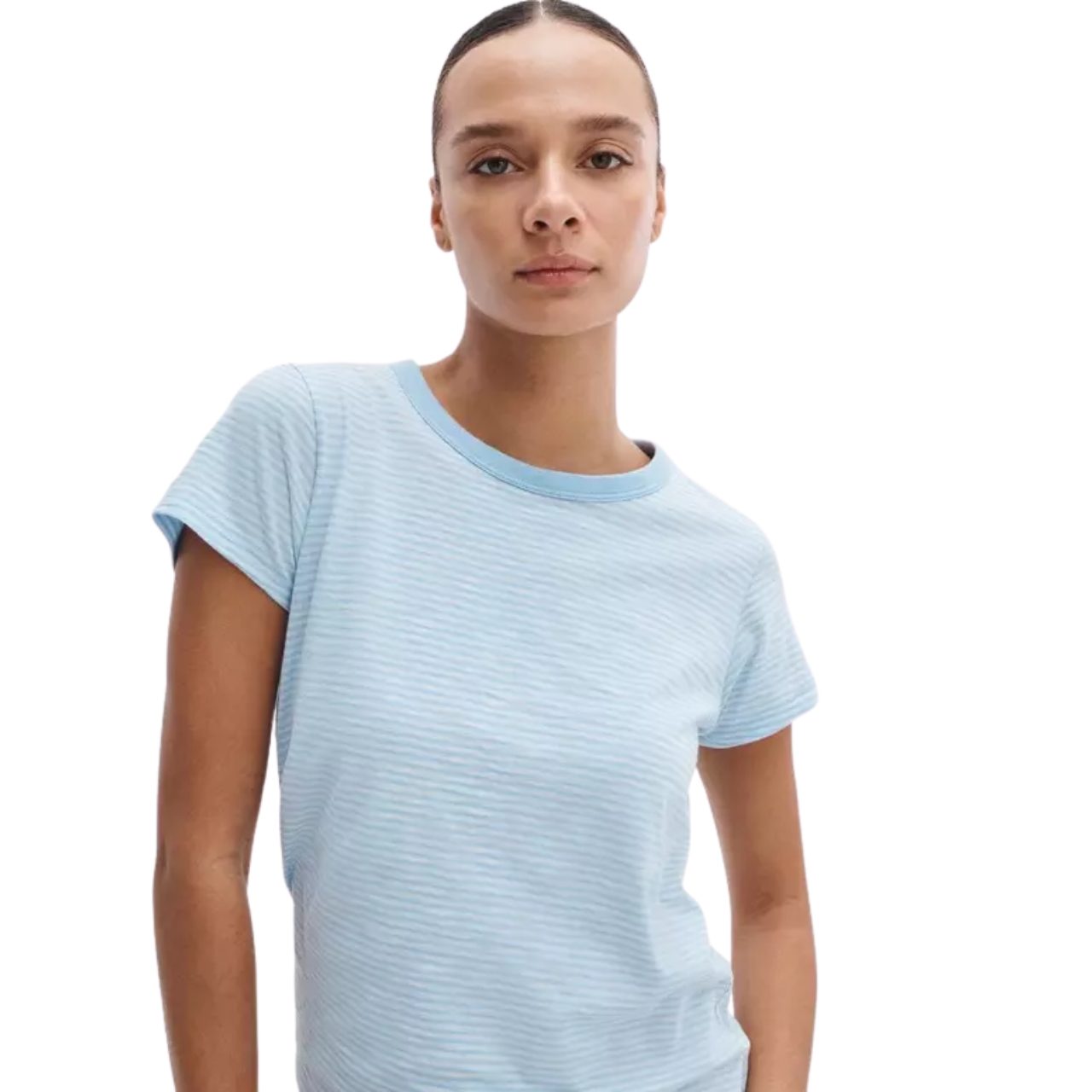 The Slub Striped Powder Blue