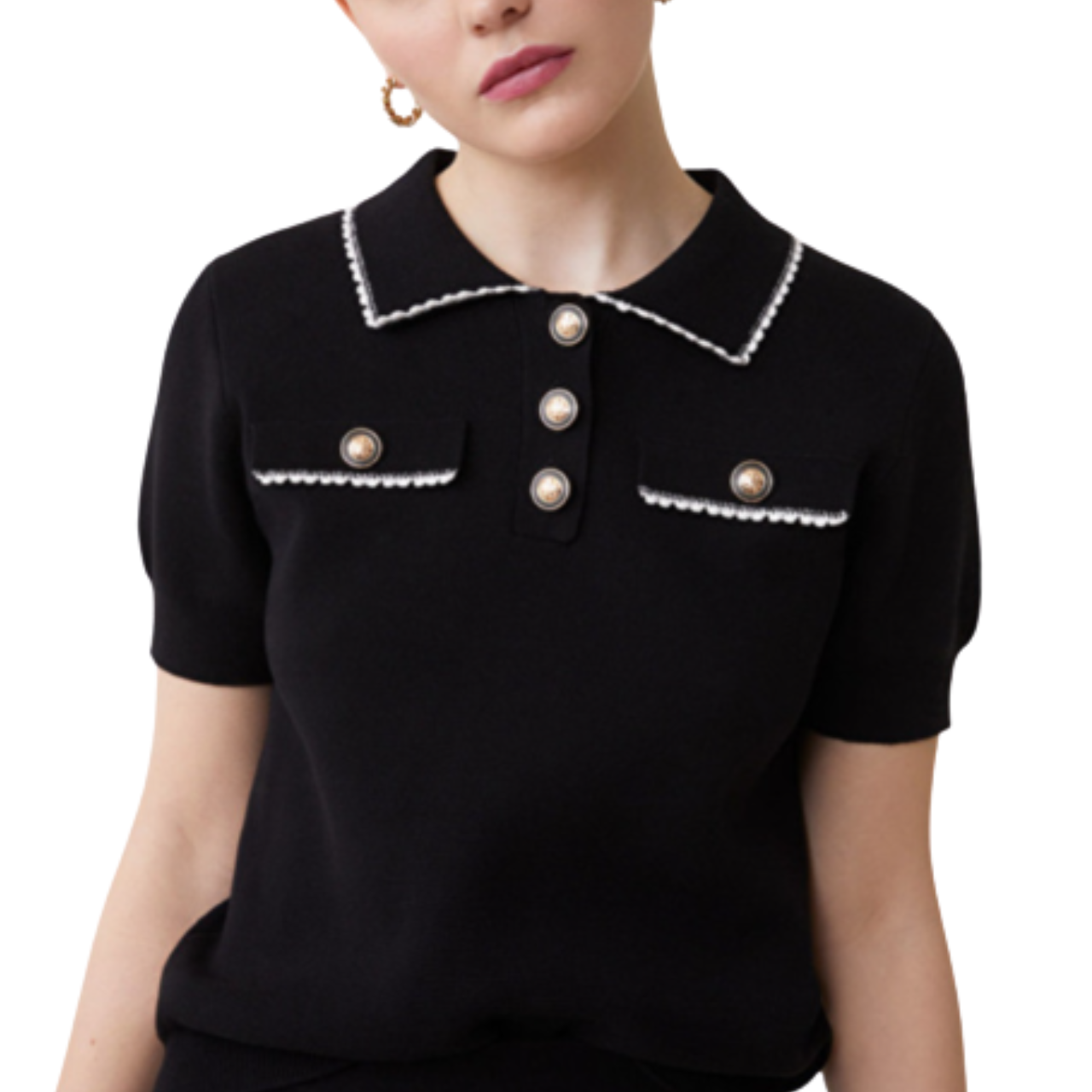 Polka Knit Black