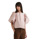 Cleo Blouse Beige Leo