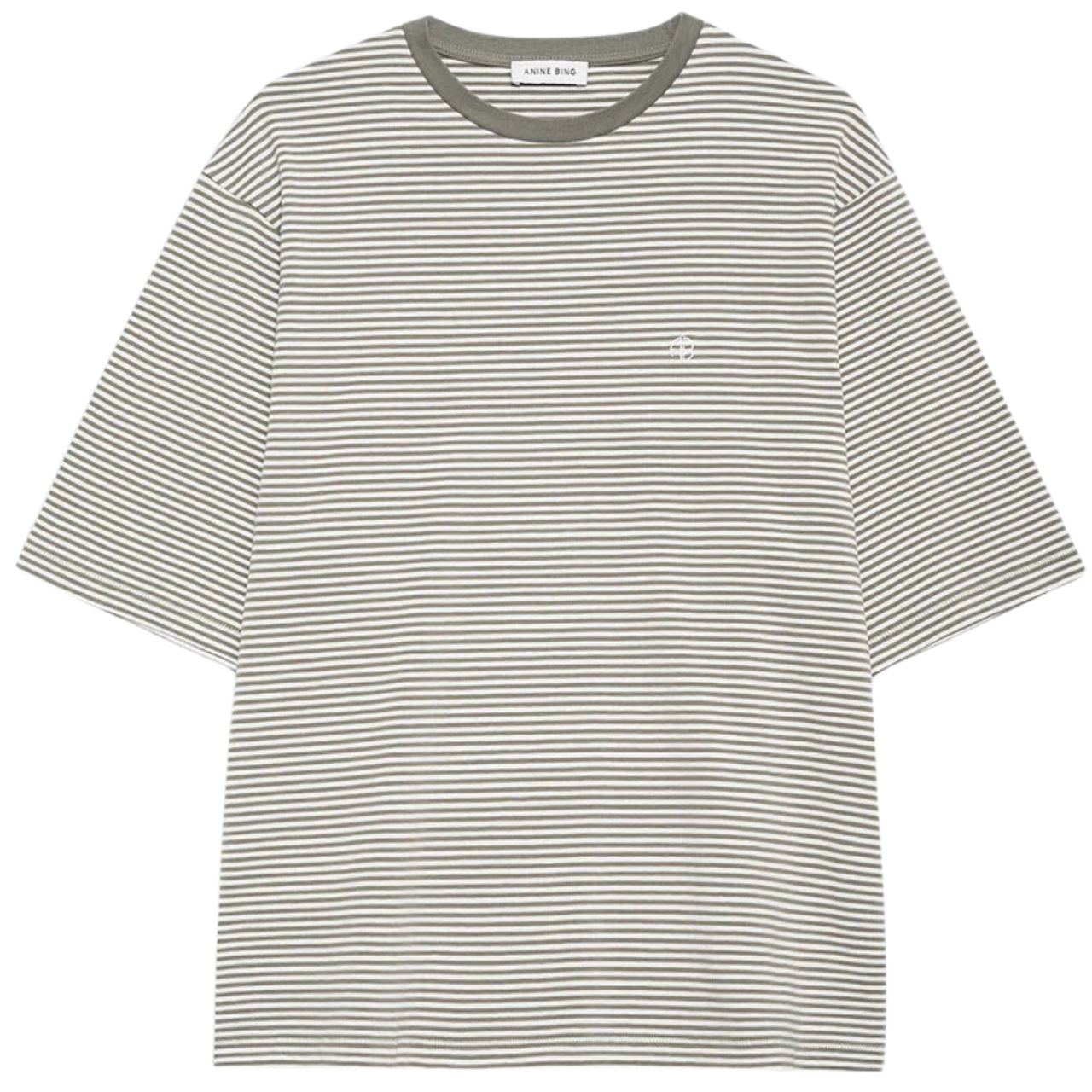 Bo Tee Olive and Ivory Stripe