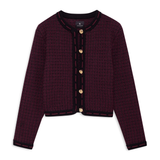 Nora Tweed Cardi Burgundy