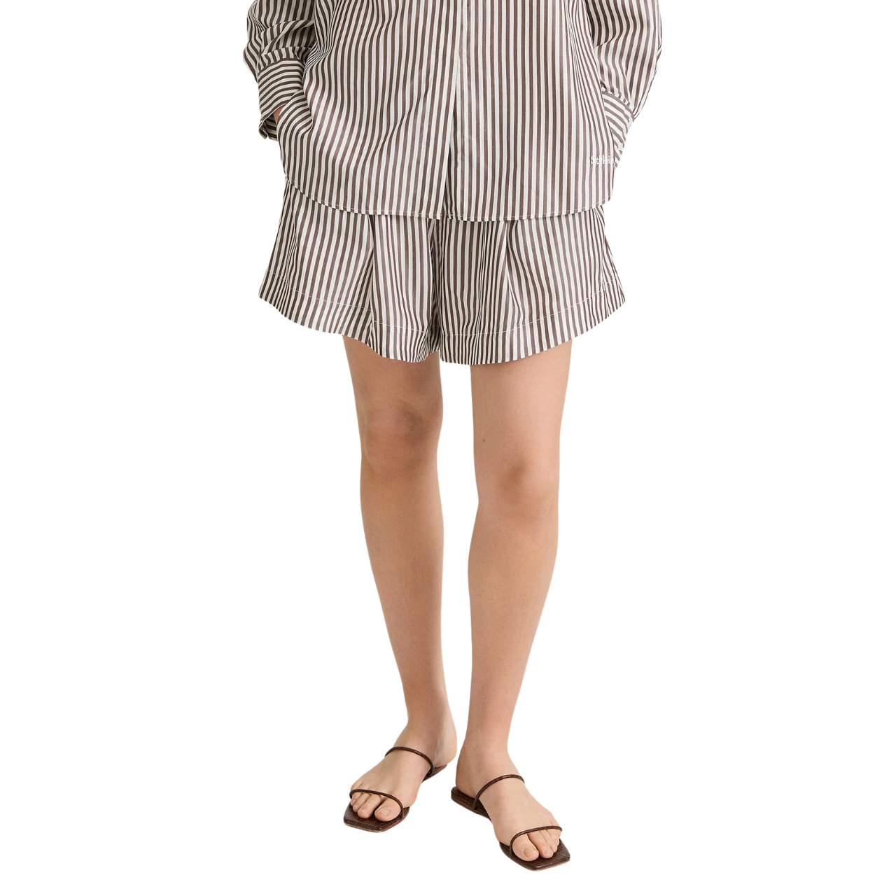 Mojo Brown Stripe Shorts