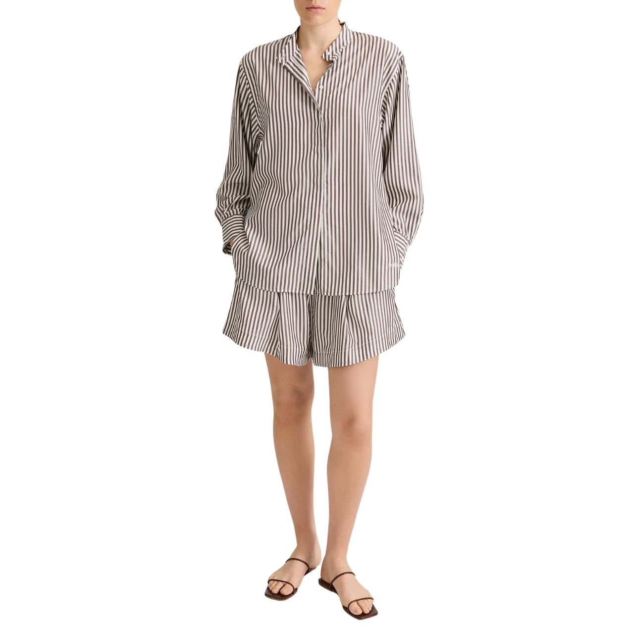 Mojo Brown Stripe Shorts