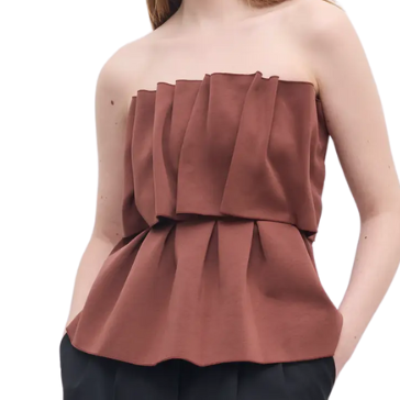 Sculpted Tube Top Mahogny Red