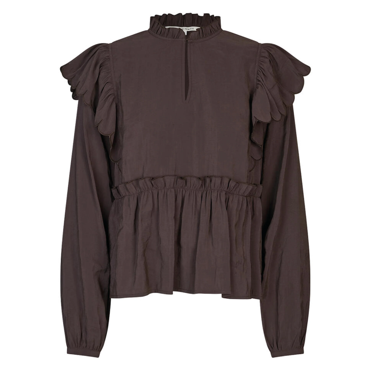 Terra Frill Blouse Chocolate Plum
