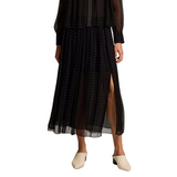 Heat Set Dot Gathered Skirt Black