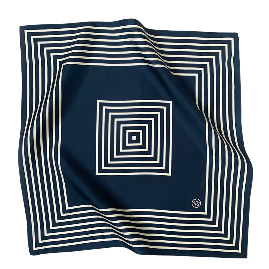 Striped Scarf Navy & Cream