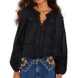 Boho Blouse English Black