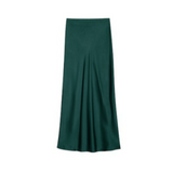 Bar Silk Skirt Dark Teal