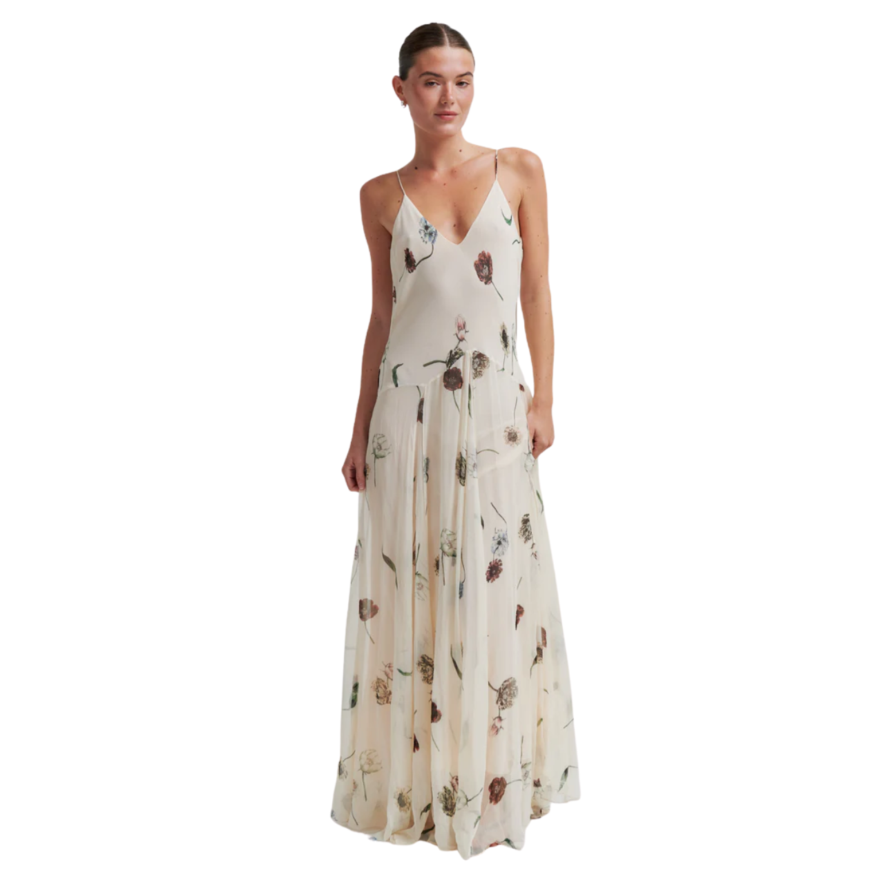 Florala Strap Dress Sand