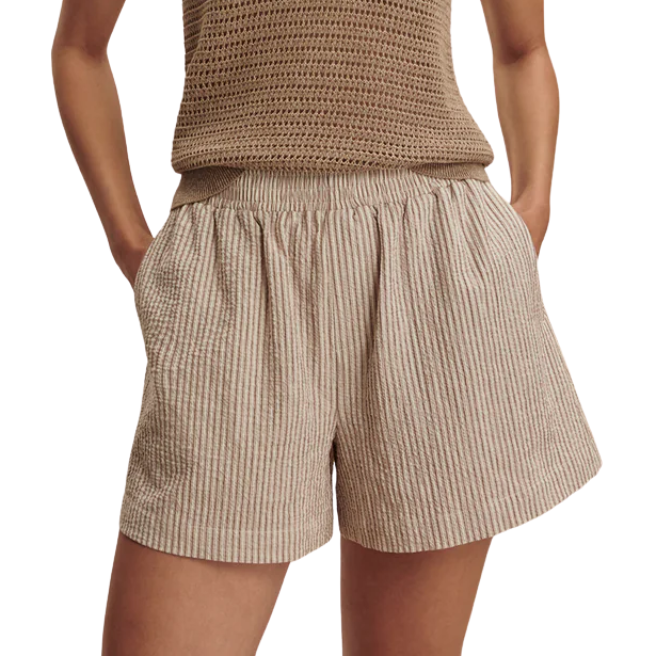 Darina Shorts 4 Birch Taupe Stripe