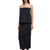 Square Slim Dress Black