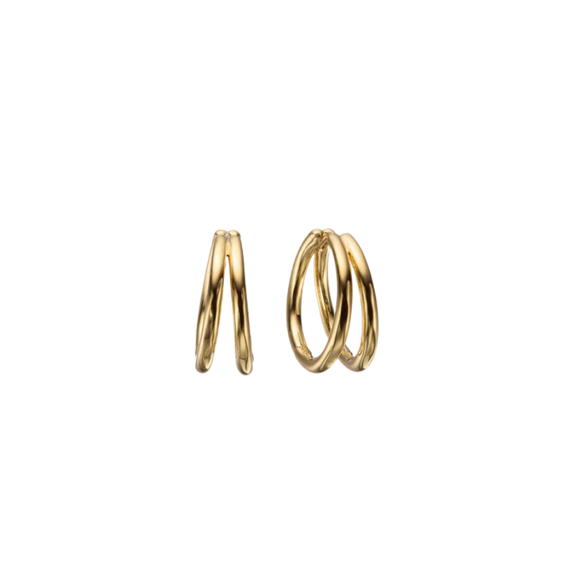 Twin Hoops Gold