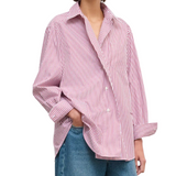 Asymmetric Shirt Red Stripe