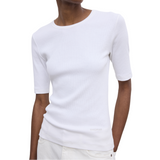 Fitted Rib Tee White
