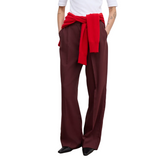 Relaxed Wool Trousers Burgundy