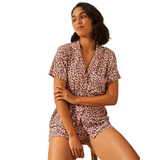 Short Pyjama Set - Liquorice Leopard