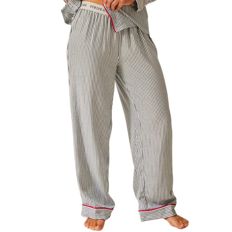 Ecovero Long Pyjama Bottom - Midnight Stripe