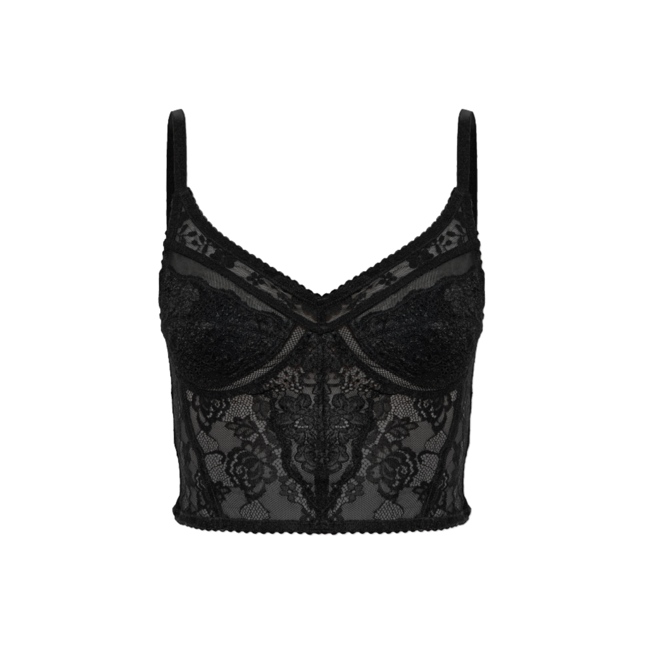 Lace Strappy Top Black