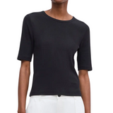Fitted Rib Tee Black