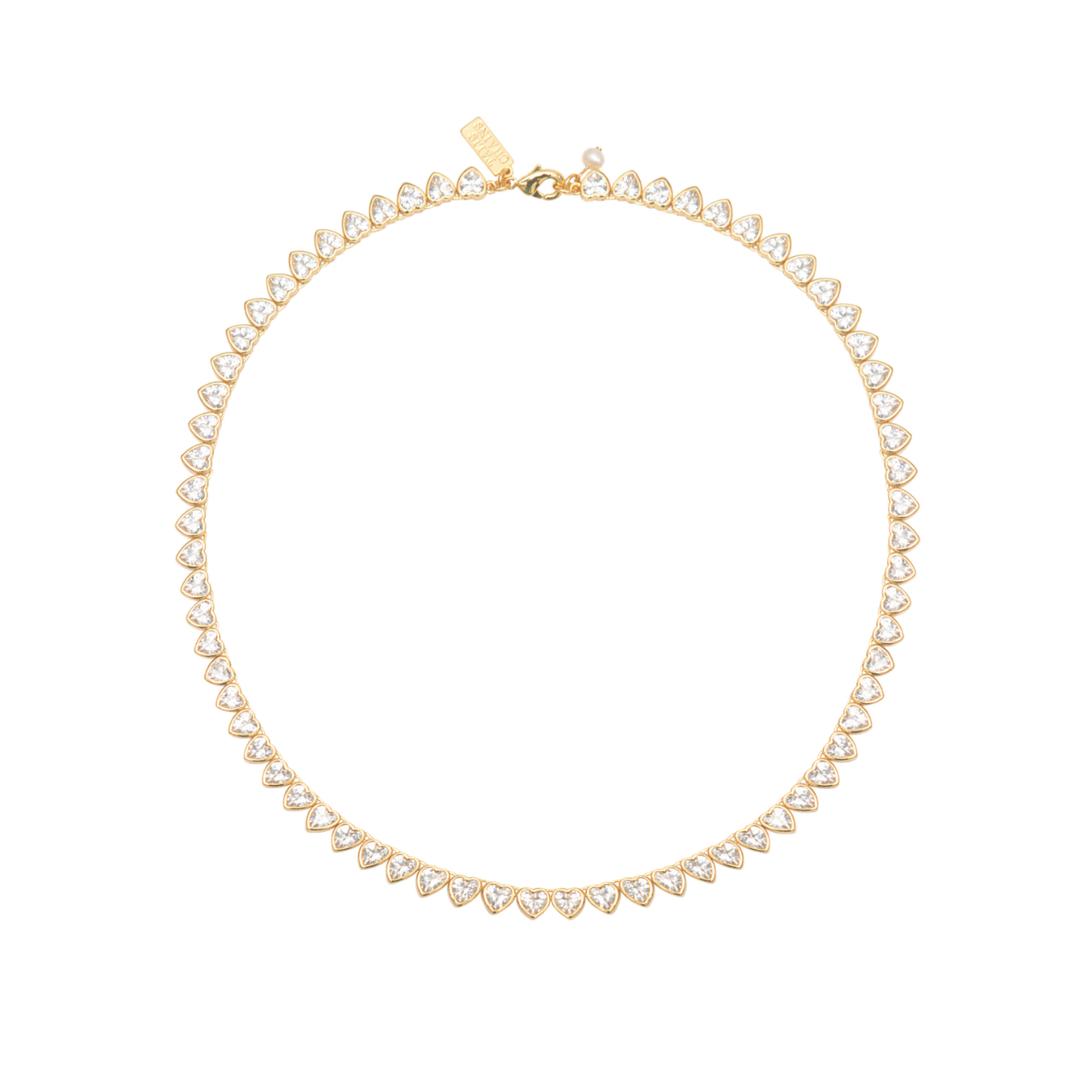 Hearts Tennis Necklace Gold