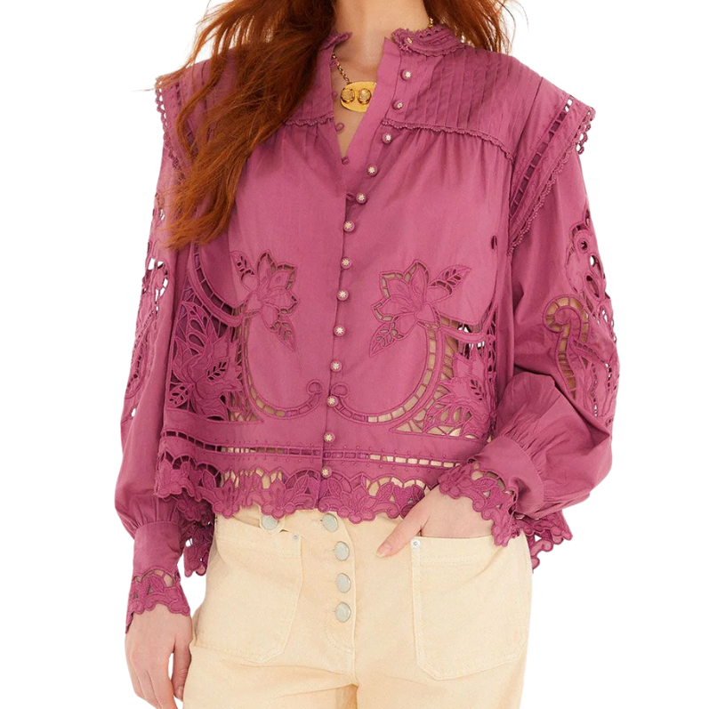 Pink Richilieu Blouse