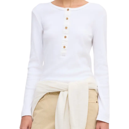 White Henley Top