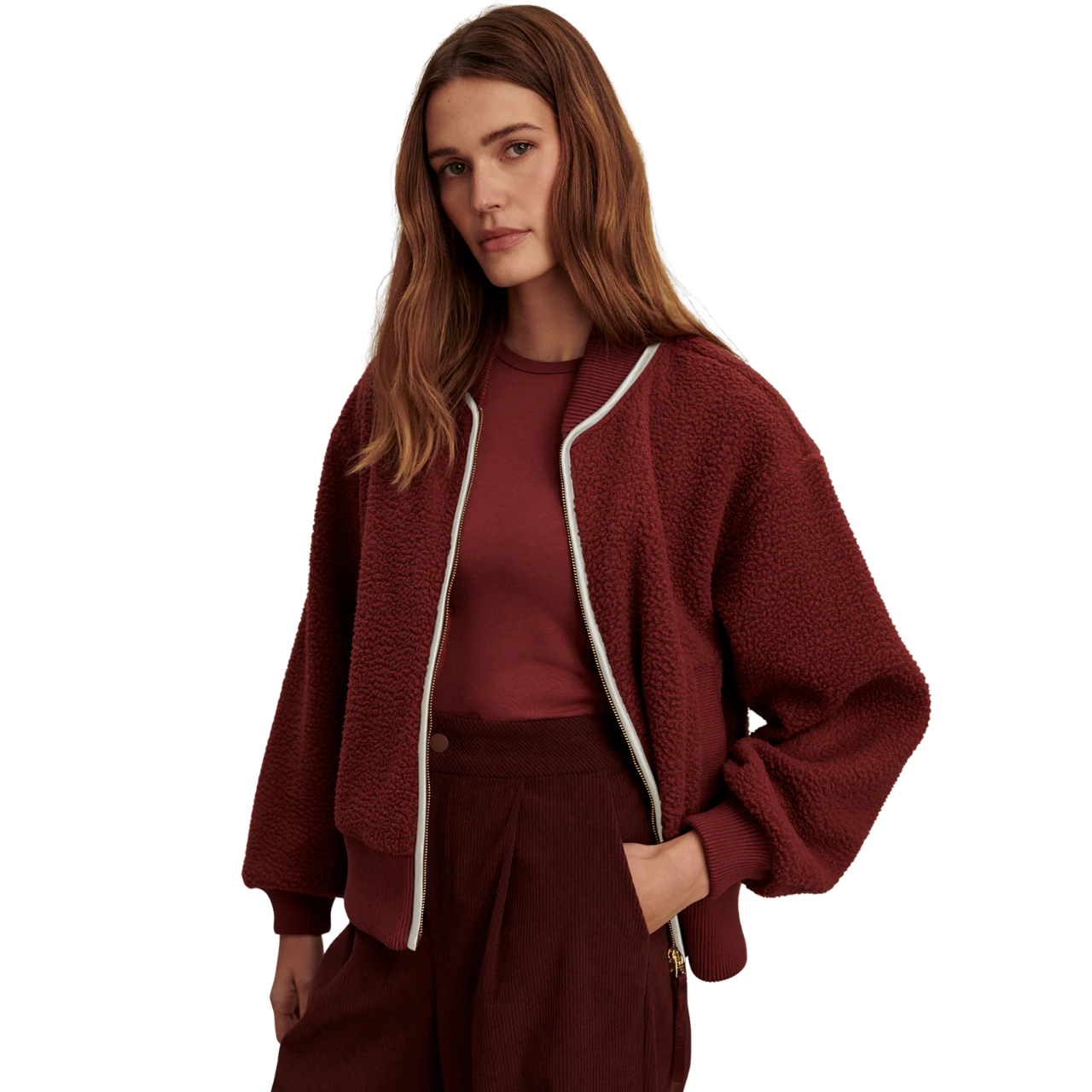 Hansley Fleece jacket Maroon