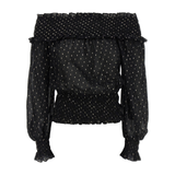 Black And Gold Chiffon Top