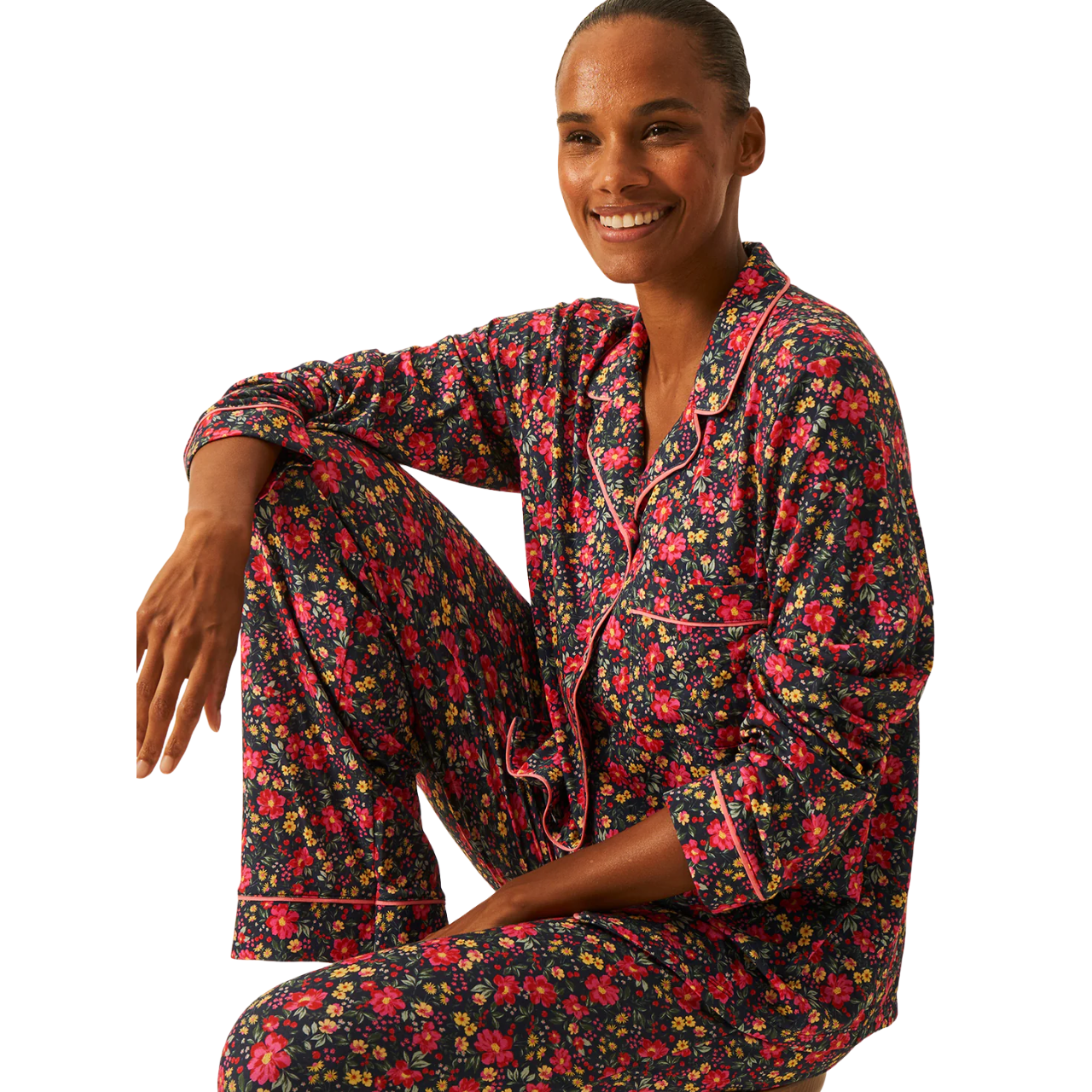 Long Pyjama Set- Cherry Bloom