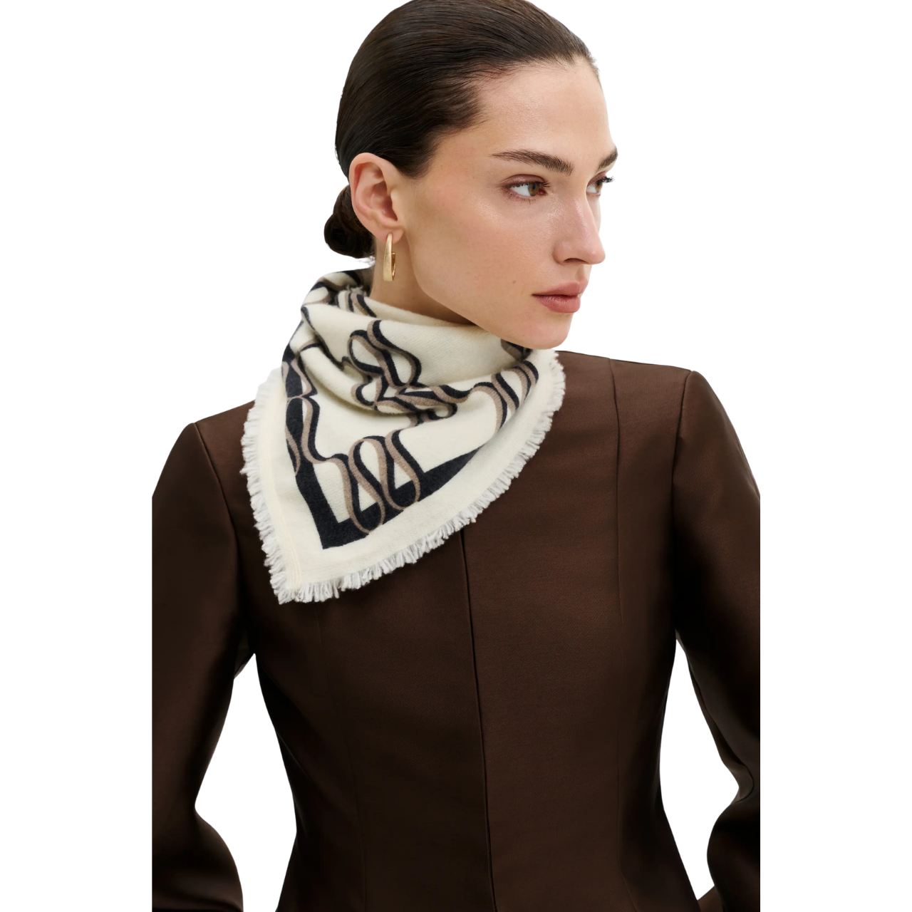 Monogram Cashmere Scarf Cream