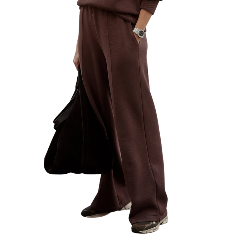 The Wide Leg Pant 30 Coffee/Marl