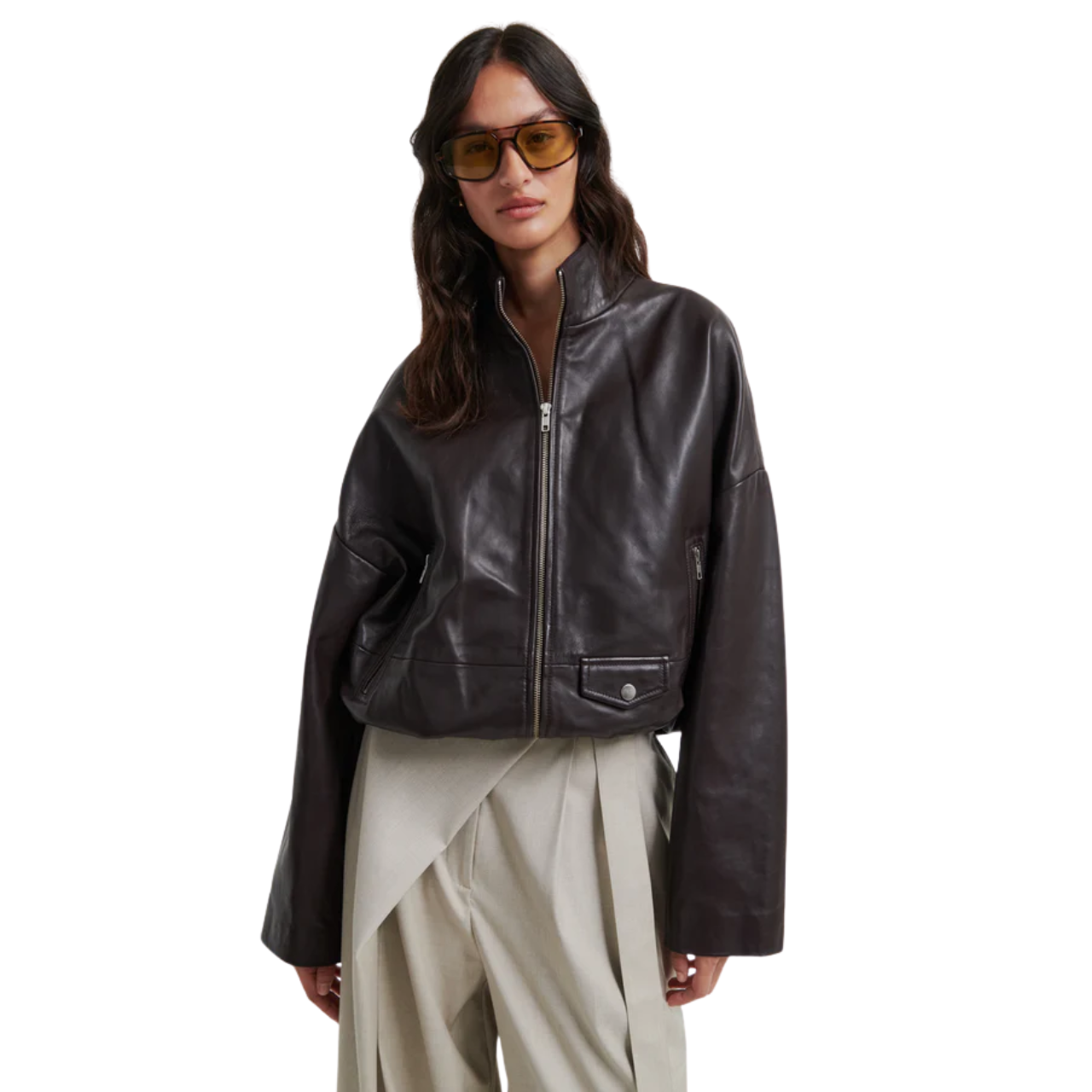 Boston Leather Jacket Fudge