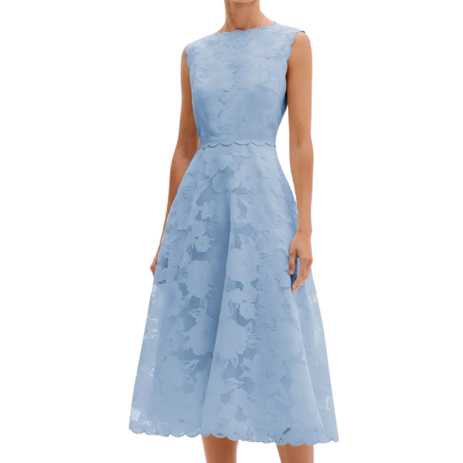 Elin Lace Midi Dress Sky
