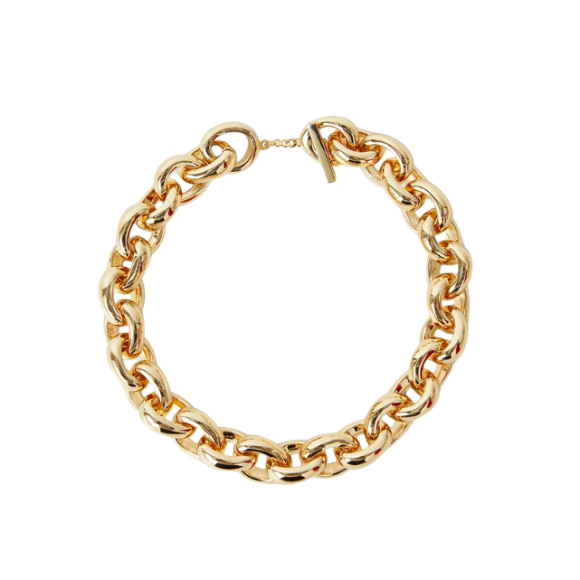 Bean Link Necklace Gilded Gold