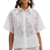 Claudia Lace Shirt White